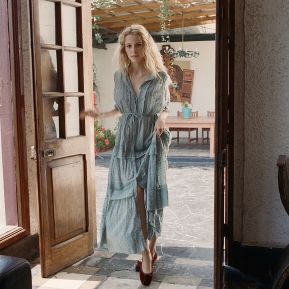 Doen primrose dress blue size small worn once EUC